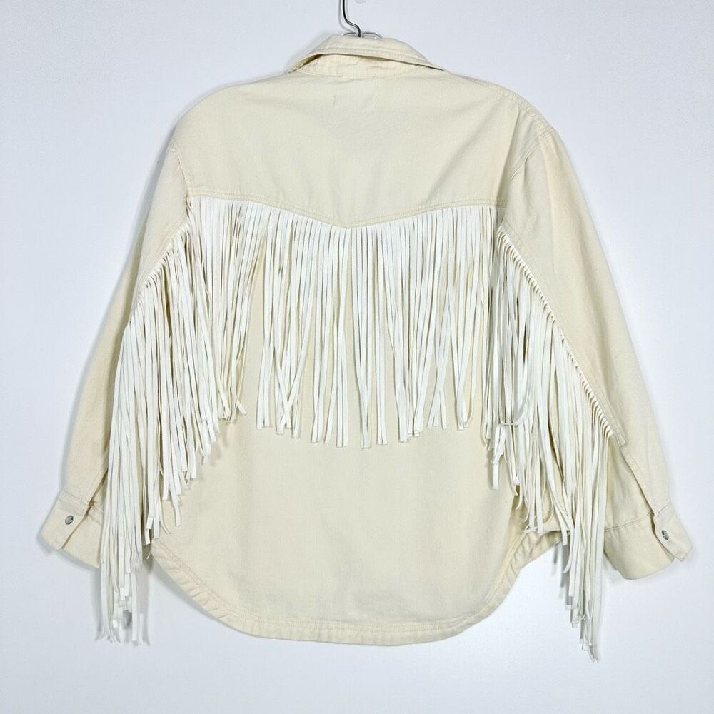 Saints & Hearts Fringe Shirt Jacket S Cowgirl Western Festival Pink Pony Club - Picture 6 of 16
